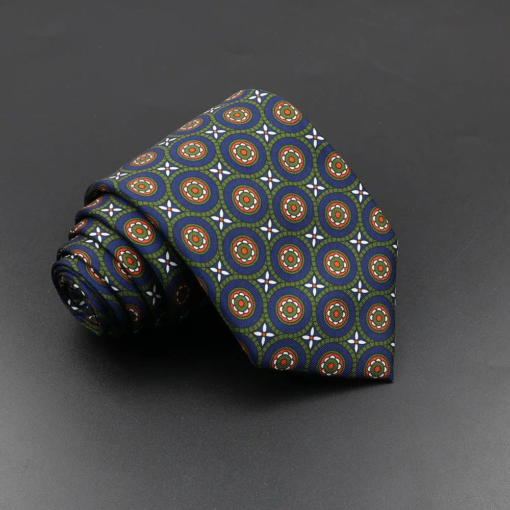 Slips herr 7,5 cm – färgglad prickig & floral