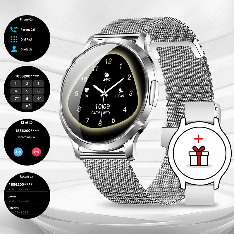 LIGE Dam Smartwatch 1.32” – AMOLED & pulsmätning