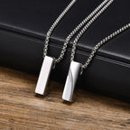 Halsband herr – minimalistiskt stålhalsband med geometriskt hänge