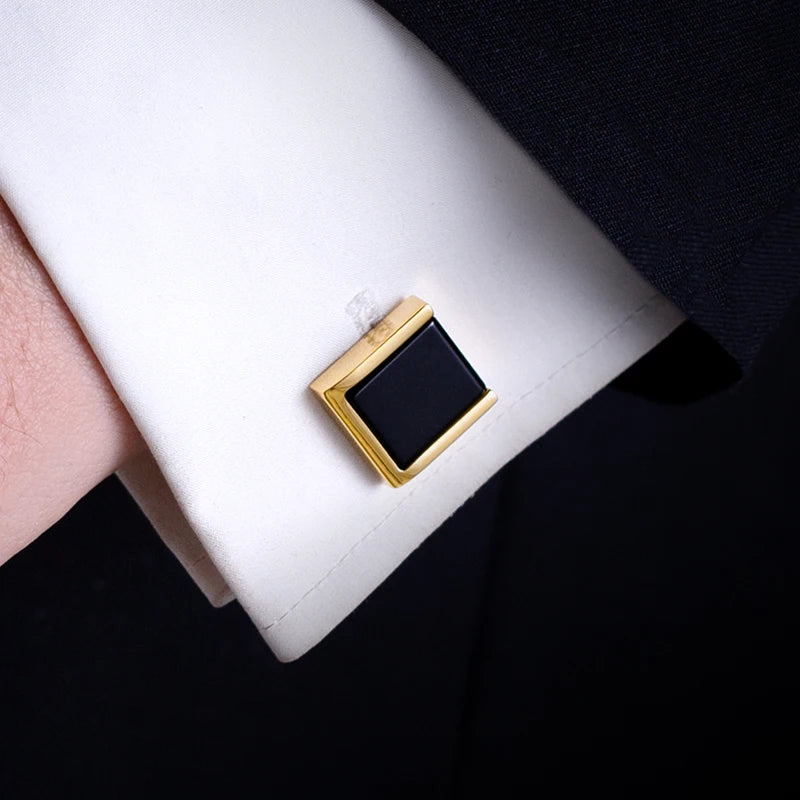 Manschettknappar & slipsklämma set – svart elegant accessoar