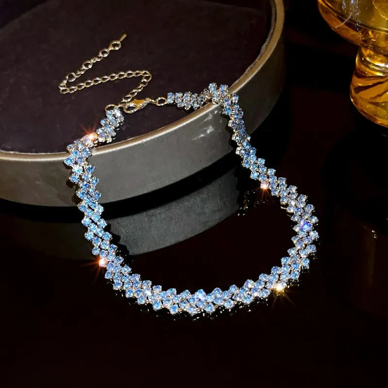 Halsband dam – choker med strass för fest