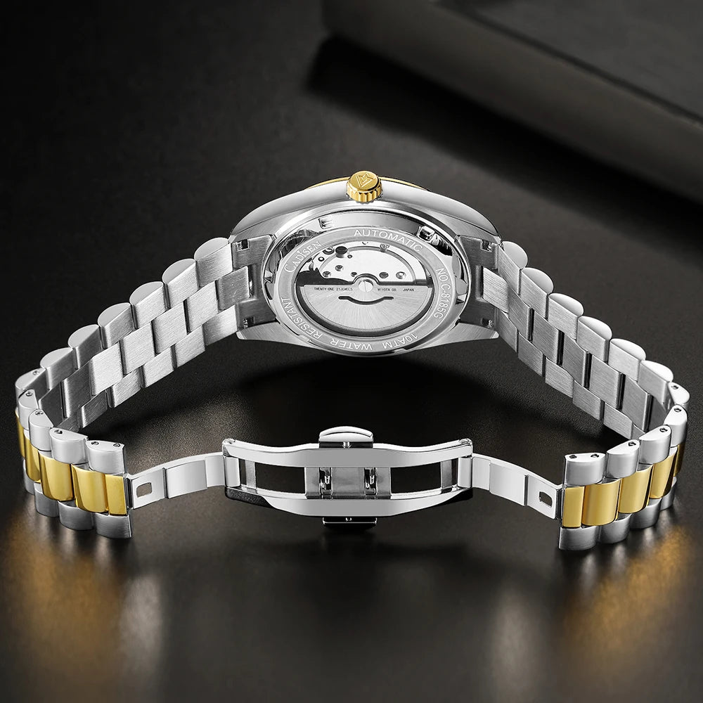 CADISEN C8185 automatisk dykar­klocka för herr – Safirglas, miyota 8285, 100 m