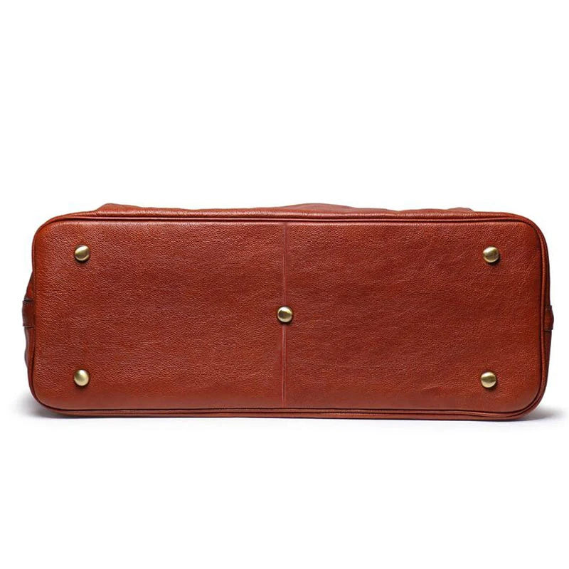 Lyxig weekendväska i äkta läder