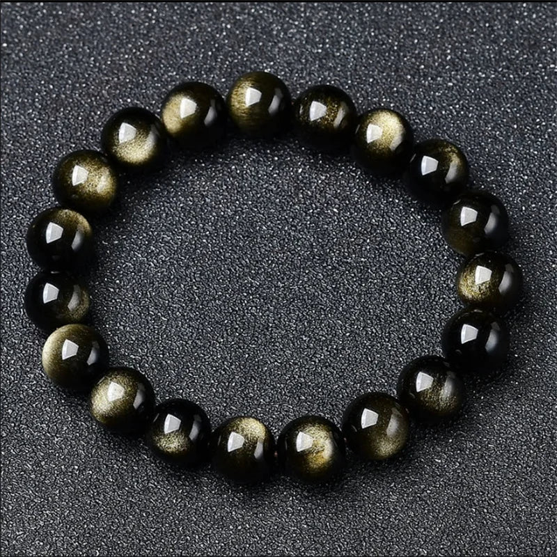 Armband i Guldskimrande Obsidian – Naturlig sten