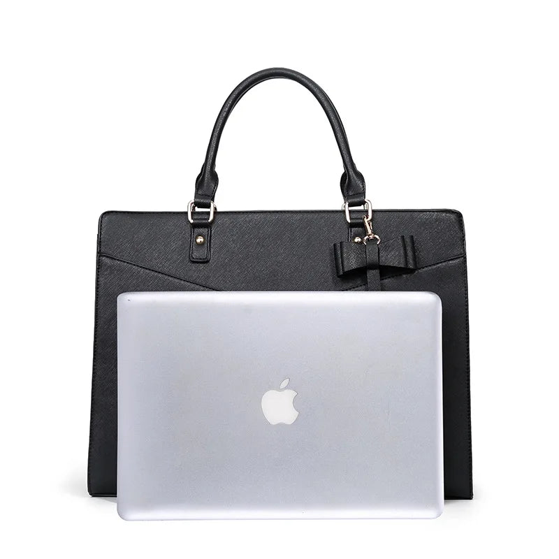 Handväska denim för dam – stor arbetsväska för kontor & pendling