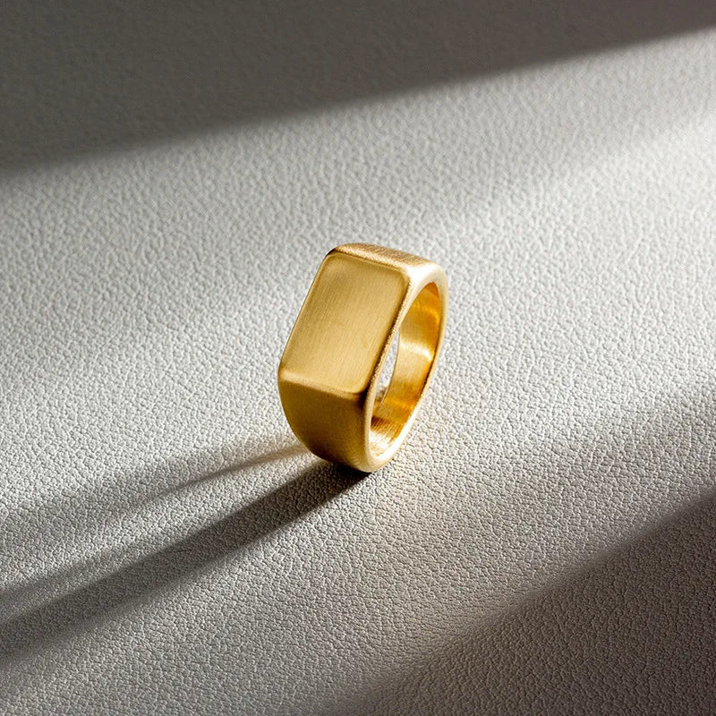 Minimalistisk Ring Herr – 316L Rostfritt Stål Rektangulär Design