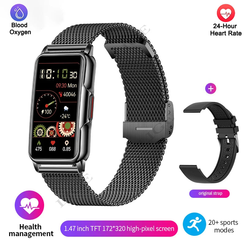 LIGE Smartwatch Dam 1.47” – Bluetooth-samtal & hälsa