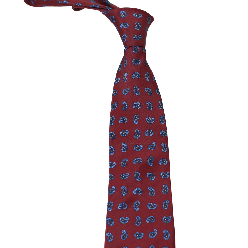 Paisleyslips Röd/Blå 9 cm – Elegant & modern stil