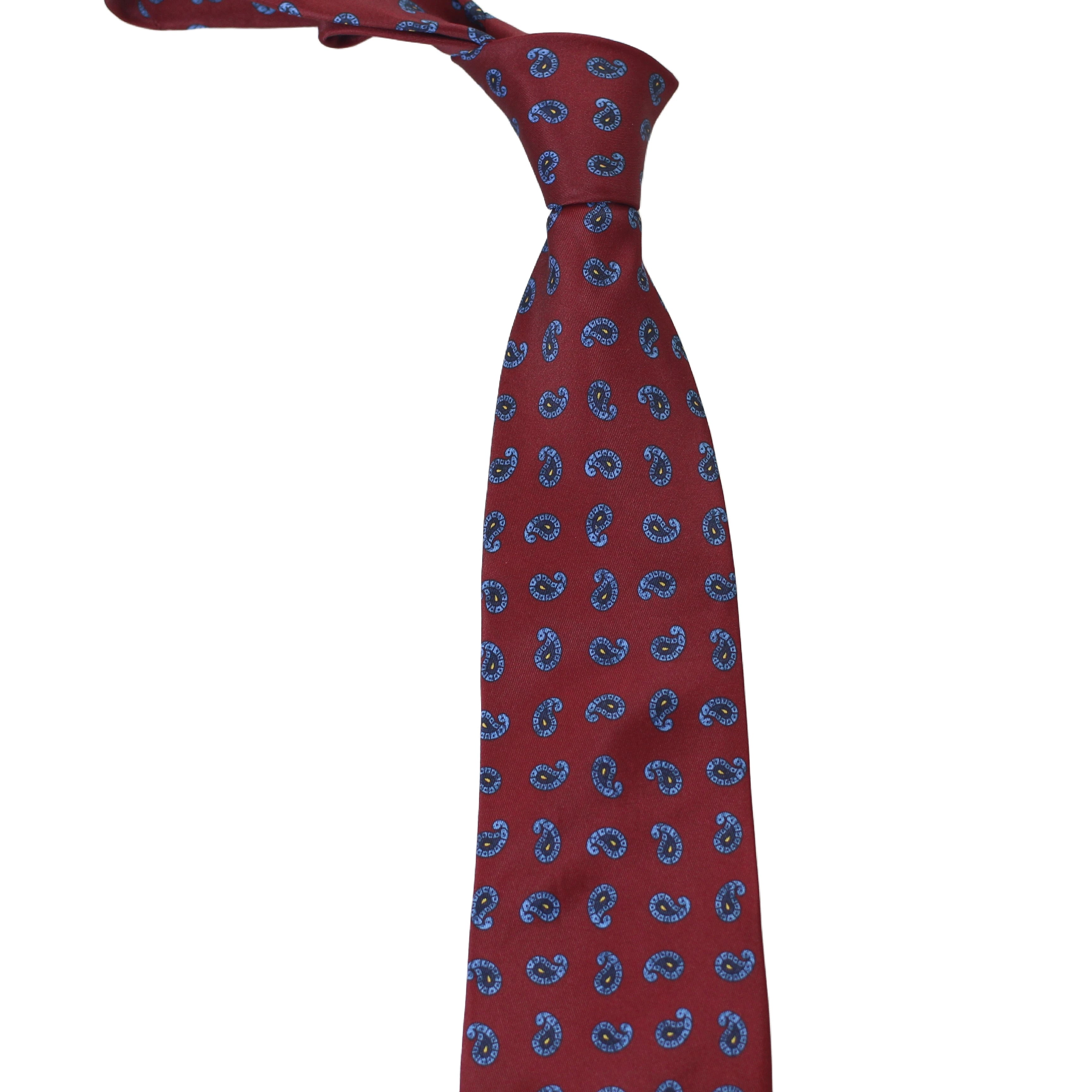 Paisleyslips Röd/Blå 9 cm – Elegant & modern stil