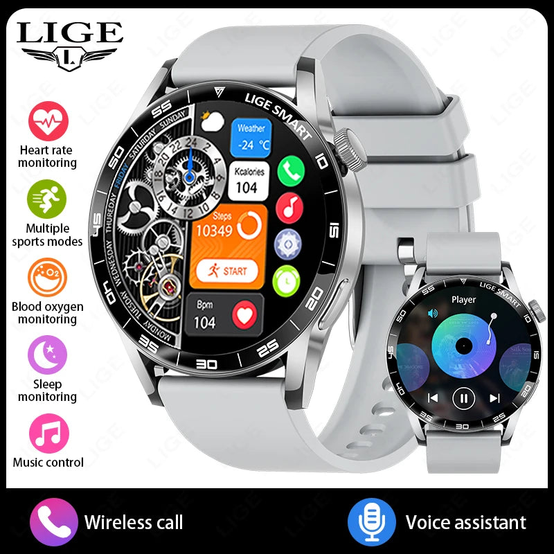 LIGE Outdoor Smartwatch 1.38” – Bluetooth-samtal & sport