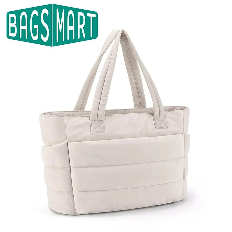 BAGSMART tote bag dam stor – rymlig väska för jobb, skola och vardag