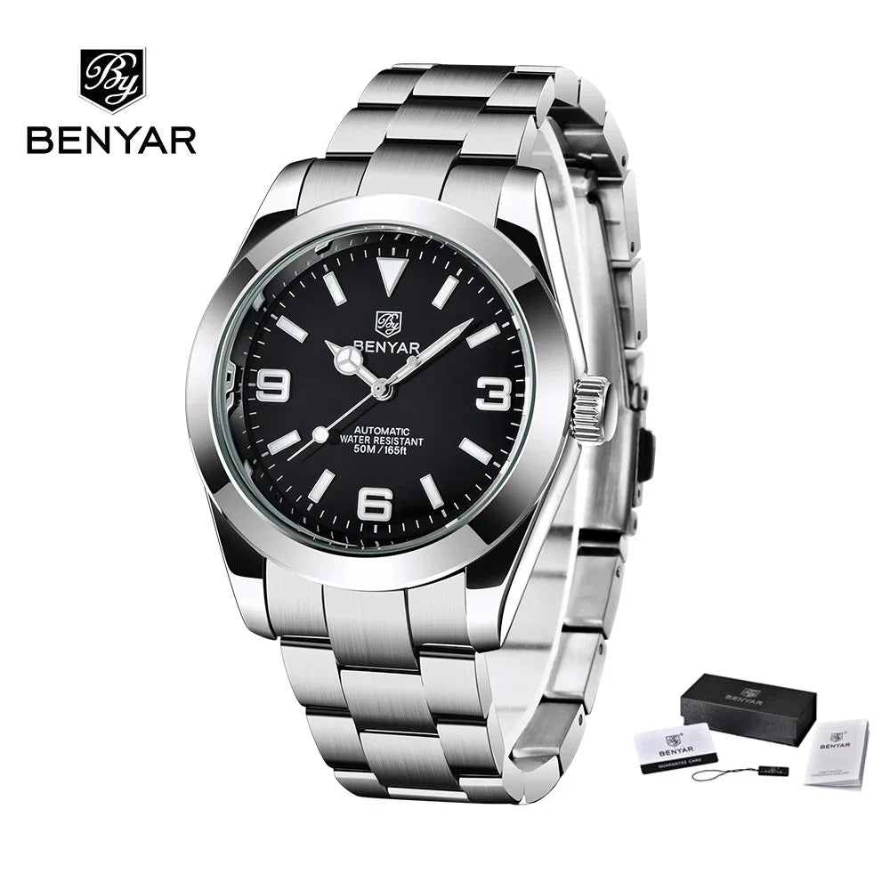 Automatisk herrklocka 41mm – klassisk design & 50m vattentät