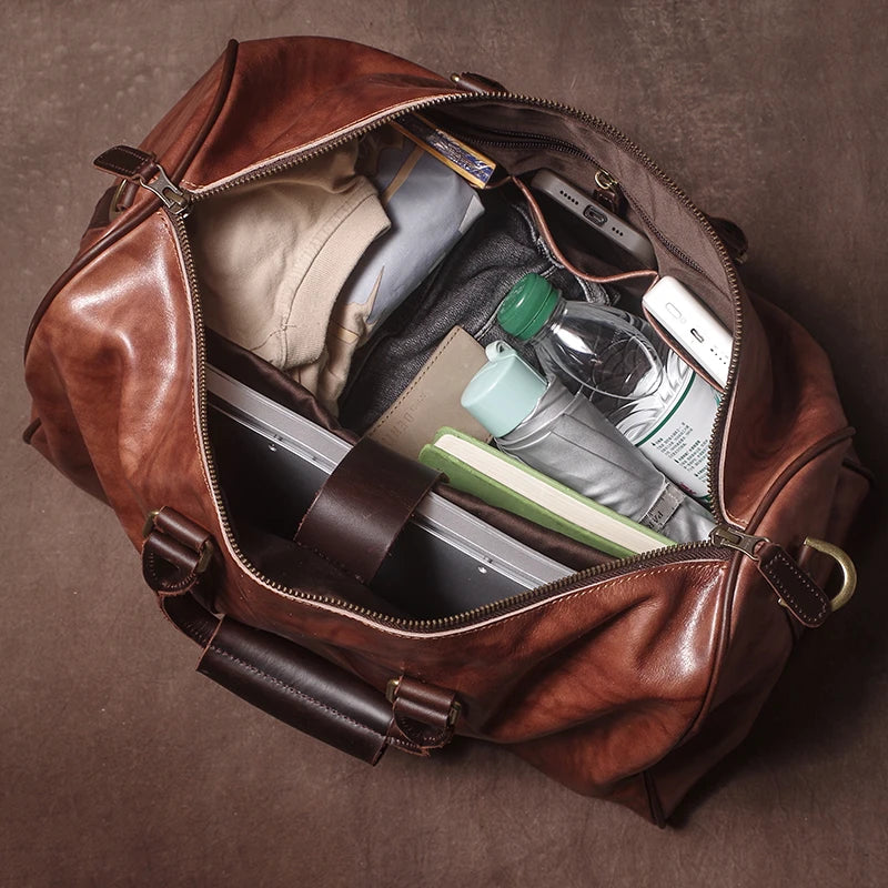 Weekendbag i äkta läder herr – vintage