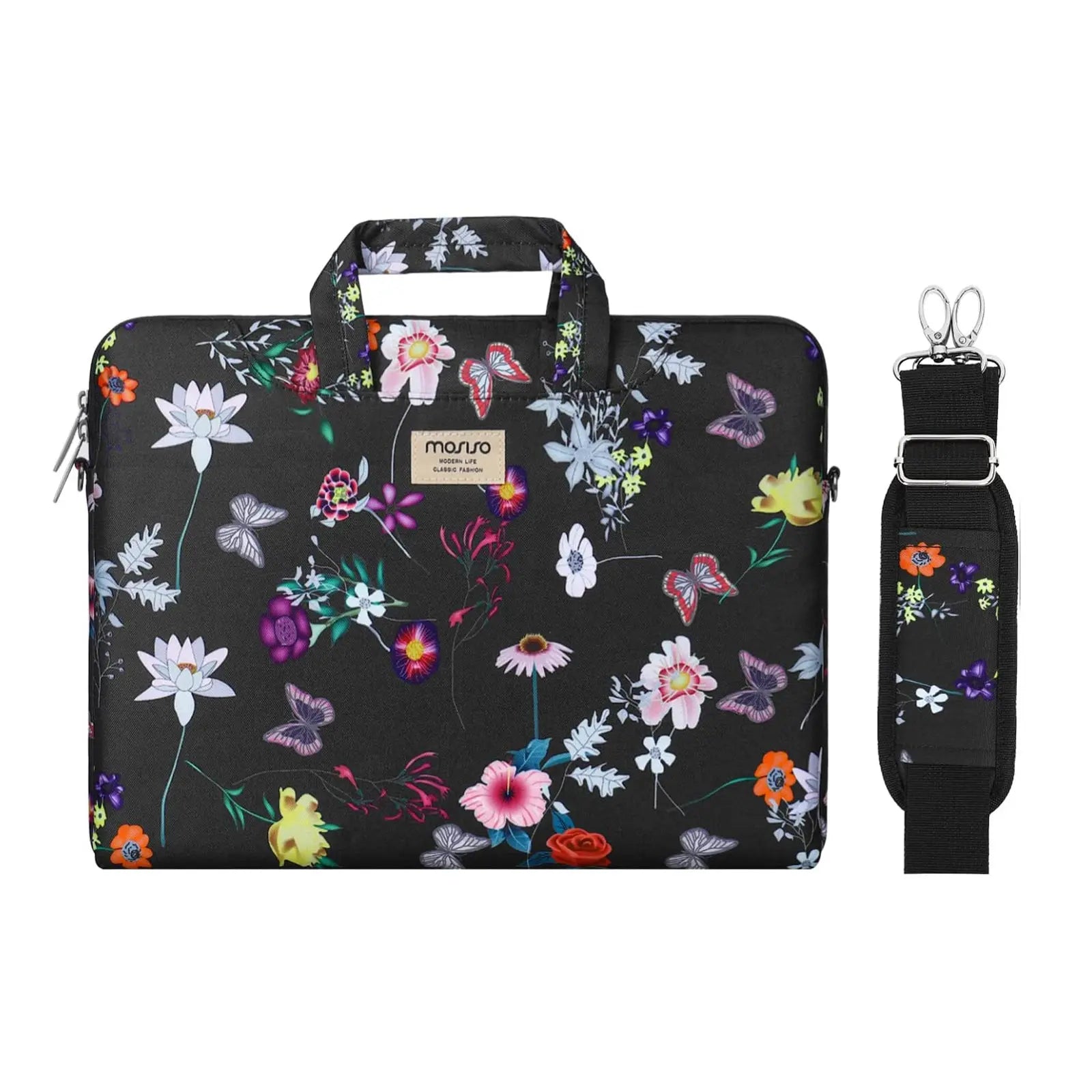 Laptopväska 13–17,3 tum – axelväska i canvas för MacBook & PC