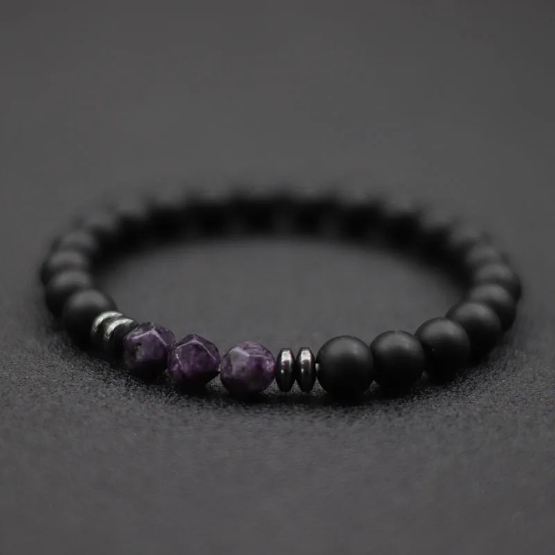 Stenarmband Herr – Onyx, tigeröga & sodalit pärlor
