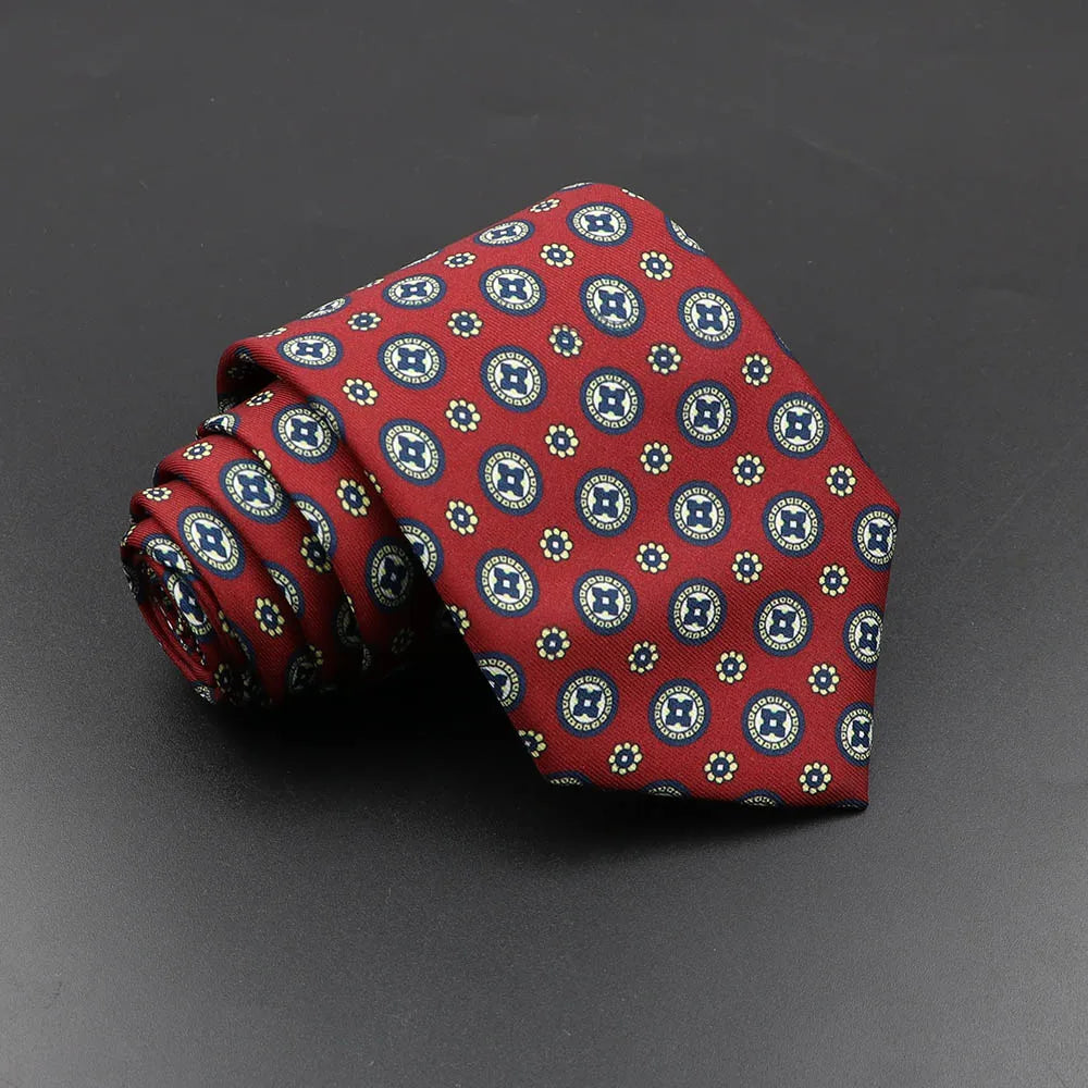 Slips herr 7,5 cm – färgglad prickig & floral