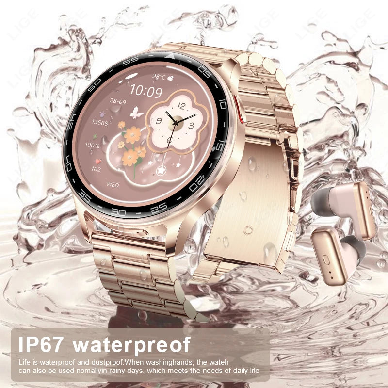 Smartwatch LIGE TWS 2‑i‑1 – med hörlurar & Bluetooth