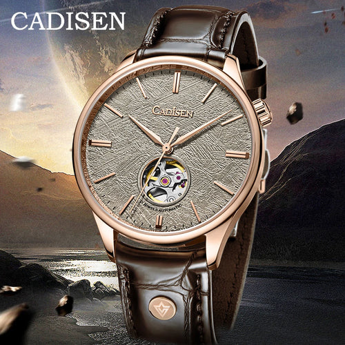 CADISEN C8187 automatisk skeleton‑klocka för herr – Safirglas, miyota‑urverk, 5 ATM