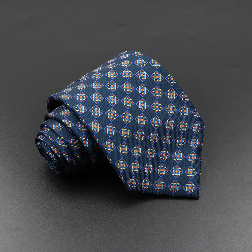 Slips herr 7,5 cm – färgglad prickig & floral