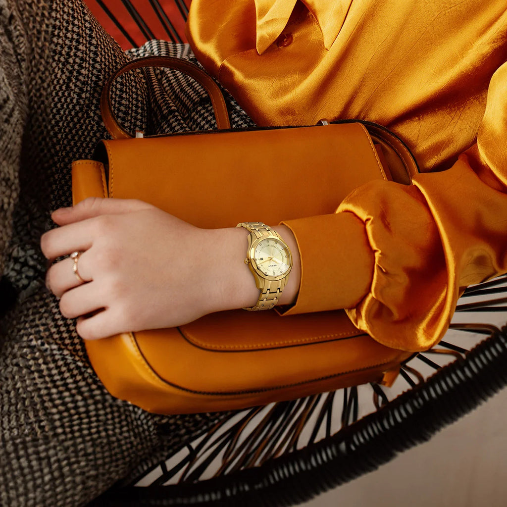 BERNY damklocka i guldton – Elegant automatisk klocka