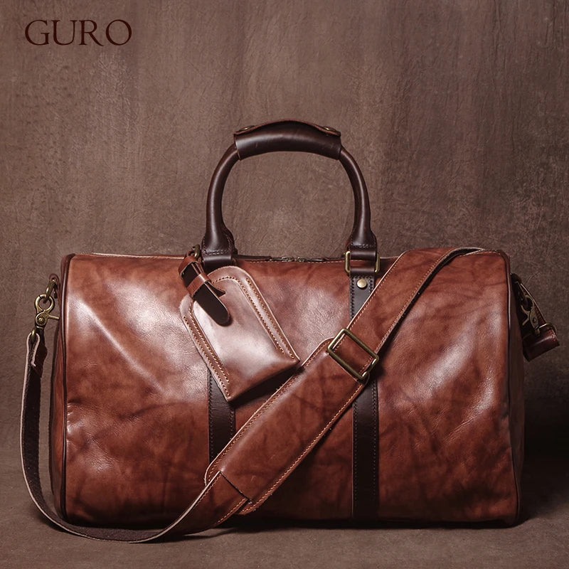 Weekendbag i äkta läder herr – vintage