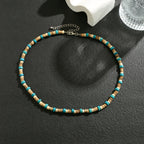 Träpärlhalsband herr – kort choker med vintagekänsla