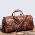 Resväska i äkta läder herr – vintage duffel bag i kohud