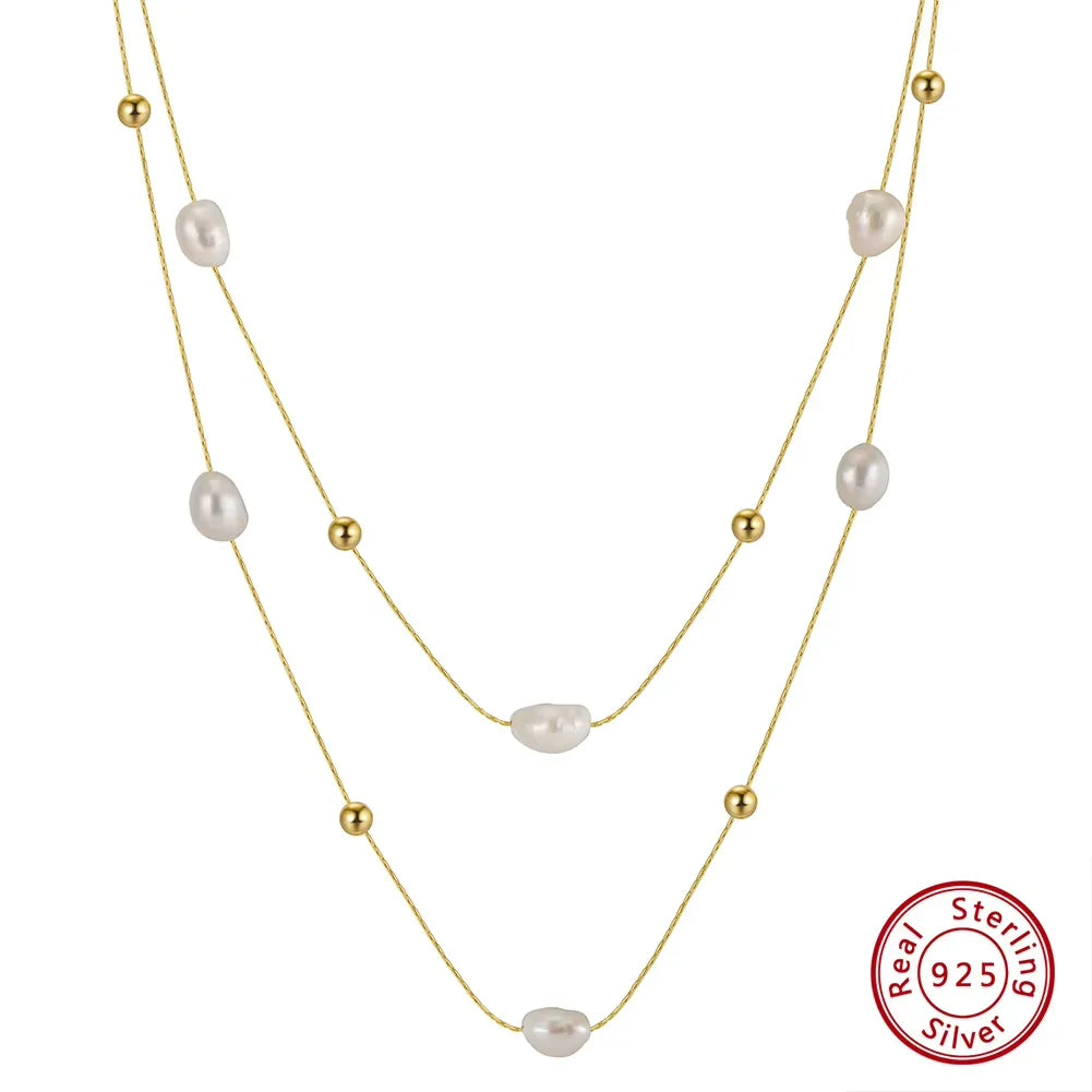 ORSA JEWELS pärlhalsband dam – barockpärlor & 925 sterlingsilver