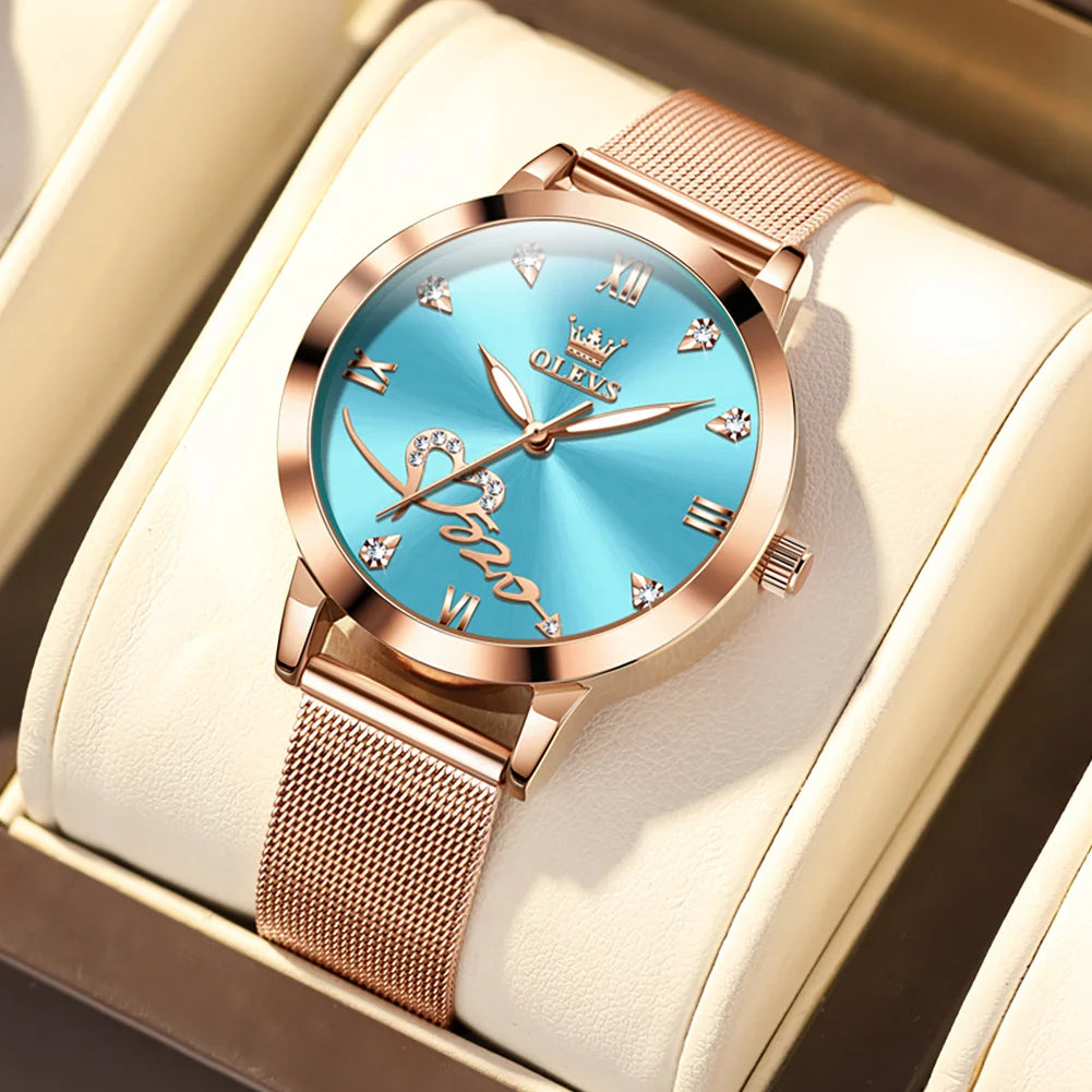 OLEVS 5530 Damklocka Roséguld – elegant kvartsklocka