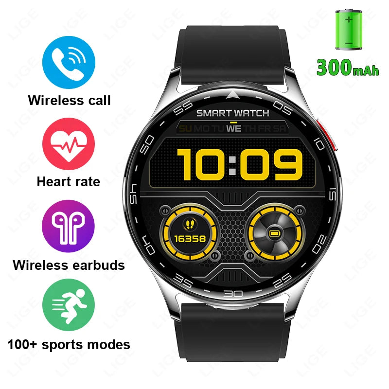 Smartwatch LIGE TWS 2‑i‑1 – med hörlurar & Bluetooth