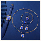 Elegant smyckesset för dam - Klocka, armband, halsband, ring & örhängen