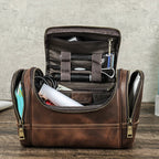 Necessär i äkta läder herr – vintage toiletry bag