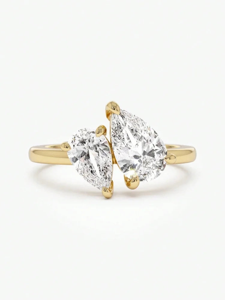 Vattendroppsring i sterling silver – gnistrande CZ‑ring för dam