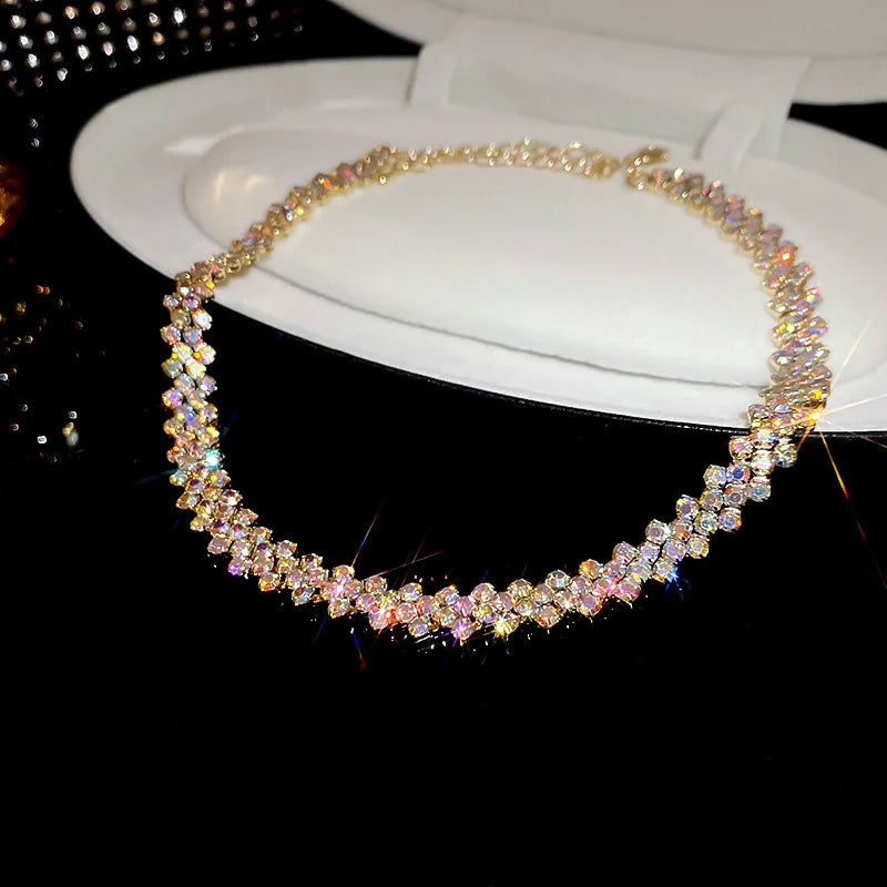 Halsband dam – choker med strass för fest