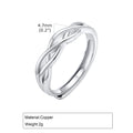 Tvinnad ring i silverfärg för dam – Justerbar och stilren design