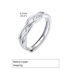 Tvinnad ring i silverfärg för dam – Justerbar och stilren design