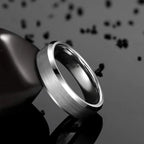 TIGRADE unisexring i tungsten 4–8 mm – borstad silver