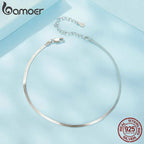 BAMOER fotlänk i äkta 925 sterling silver med ormkedja