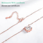Halsband dam – moissanite halsband i roséguld i guldton