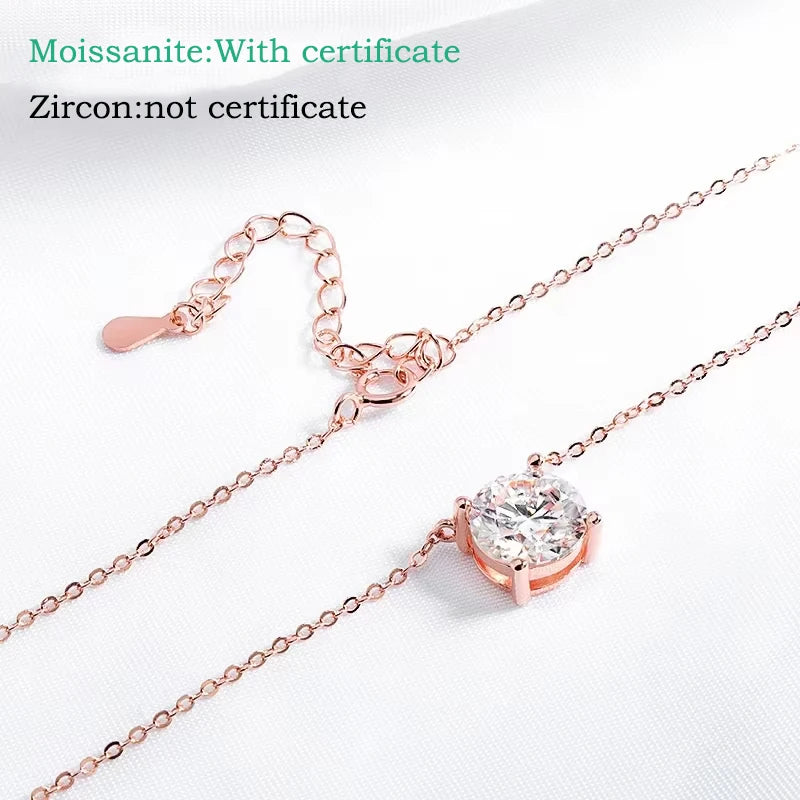 Halsband dam – moissanite halsband i roséguld i guldton
