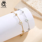 ORSA JEWELS damarmband – blomma med zirkonia i rostfritt stål