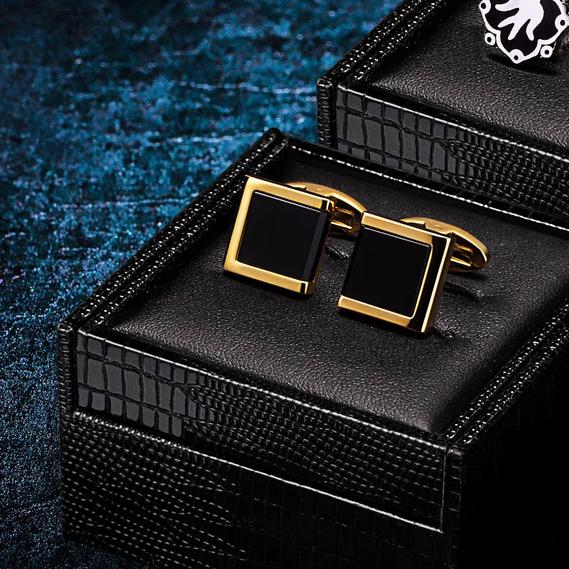 Manschettknappar & slipsklämma set – svart elegant accessoar