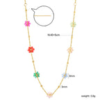 Blomhalsband dam – bohemiskt daisy halsband i rostfritt stål