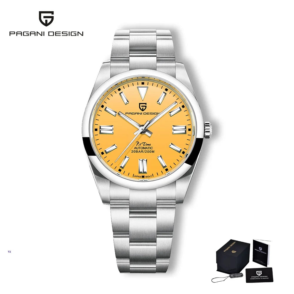 PAGANI Design Automatisk Herrklocka 39 mm – Safirglas & 20 ATM
