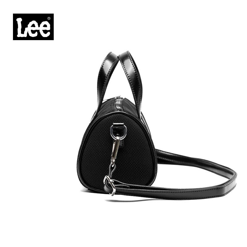 Svart Lee mini-handväska med dubbla handtag och justerbar axelrem.