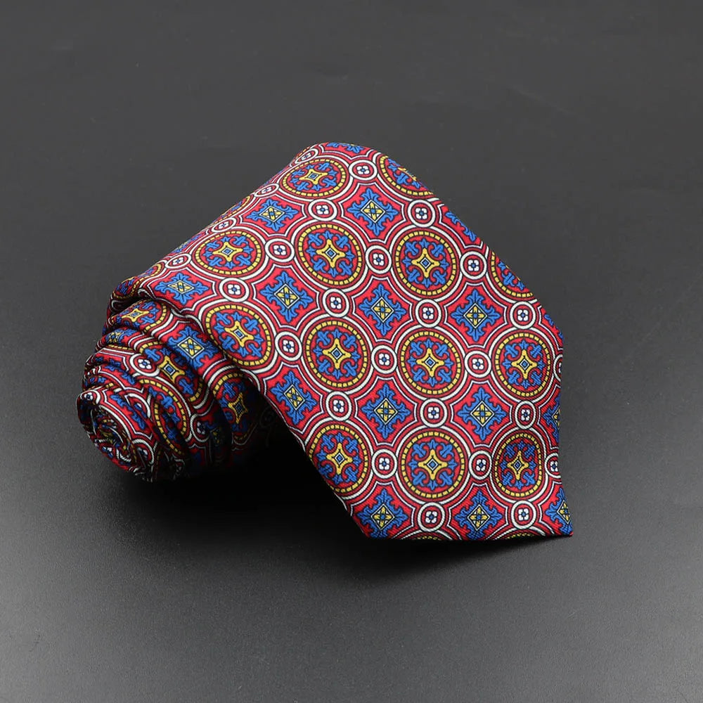Slips herr 7,5 cm – färgglad prickig & floral