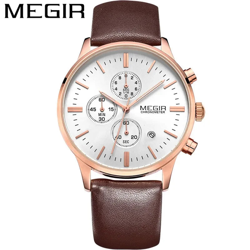 MEGIR Herrklocka 2011 – Stoppur med äkta läderband