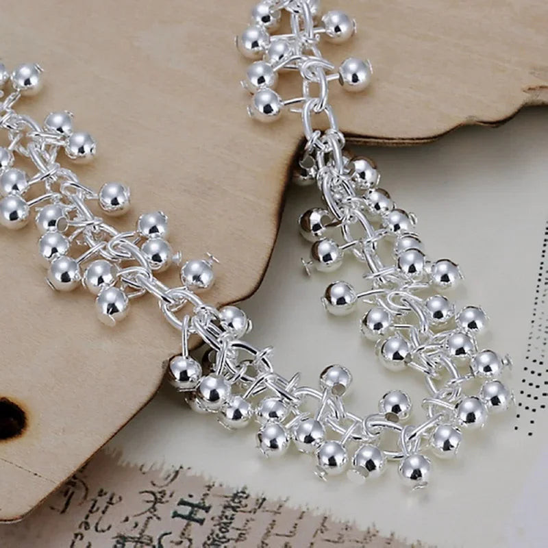 Sterling silver armband dam med pärldesign – elegant kedjearmband