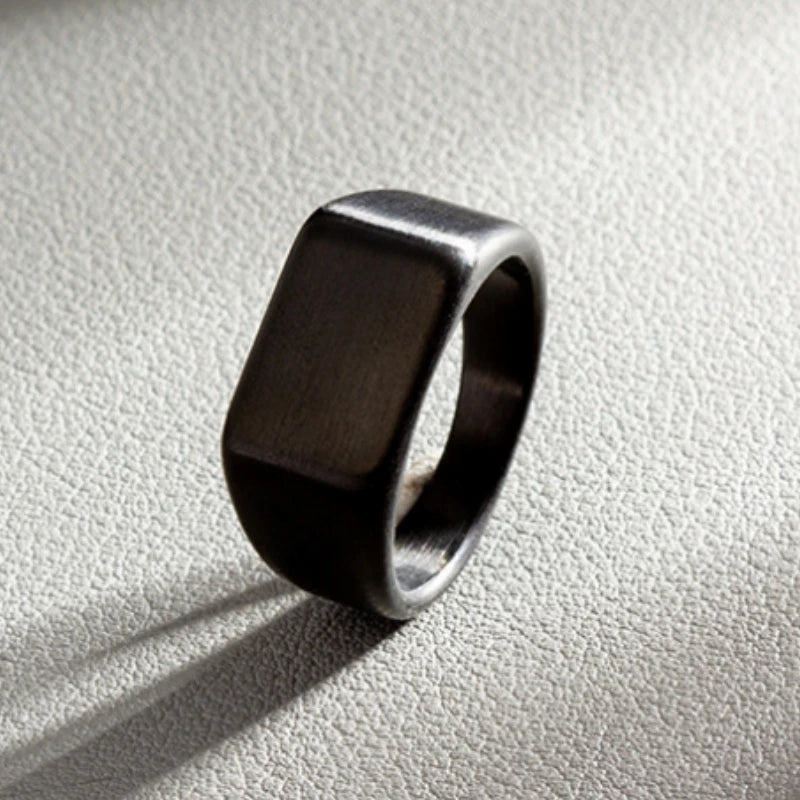 Minimalistisk Ring Herr – 316L Rostfritt Stål Rektangulär Design
