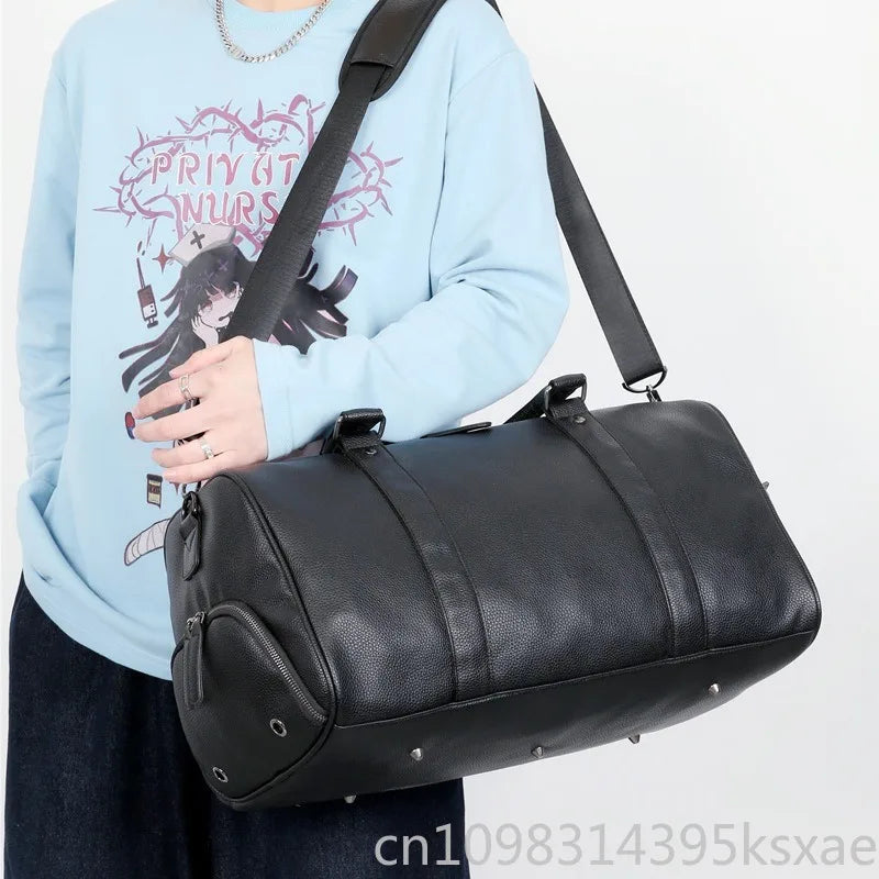 Weekendbag i äkta läder – stor duffel